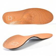 1 Pair PU Breathable Wear-Resistant Arch Support Insoles, Non-Collapsing Comfortable Foot Support - Faux Leather Brown - View 8