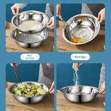 3 Piezas Juego de Preparación de Cocina de Acero Inoxidable: Rallador Integrado, Colador Multifunción y Tazón con Sistema de Drenaje para Lavar, Rebanar Frutas, Verduras y Queso - Multicolor - Ver 6