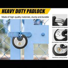 Outdoor Storage Cabinet Lock, Waterproof Stainless Steel Disc Lock With Rubber Buffer Pad, Suitable For Sheds, Gates And Fences, Heavy Duty Disc Key Chain Lock - Multicolor - View 6