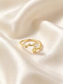 1 buah Cincin Terbuka Bintang Lima Bersudut Lucu dan Modis, Cincin 3D Unik dan Istimewa, Cocok untuk Pemakaian Sehari-hari, Aksesori Perhiasan, Hadiah Festival Musik, Hadiah Ulang Tahun untuk Teman - Yellow Gold - View 5