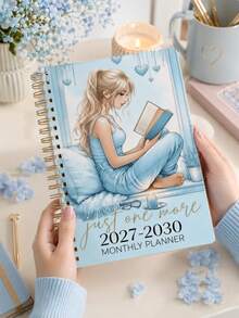 2027-2030 月計畫本，4年學期月曆計畫筆記本，女孩閱讀封面，60個月長期規劃本，適用於學校、工作與日常規劃，142頁，返校用品、辦公桌配件、居家必需品 - A5 - 查看 2