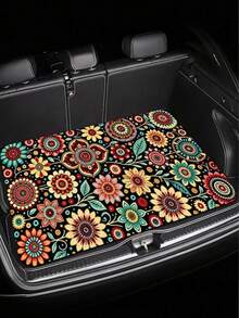 Alfombra de maletero de coche con diseño floral bohemio, impermeable, antideslizante, apta para mascotas, forro de carga lavable a máquina, fácil de limpiar, resistente a arañazos, protector de maletero para SUV, sedán, CUV, furgoneta, viajes, camping, dueño de perro, accesorio interior de coche, regalo para mujeres - A - Ver 9