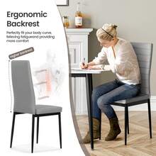 Dining Table And Chairs Set 6, Extendable Table With 4 Faux Leather Chairs For Dining Room, Kitchen,4-6 Seater Room Set - Gray Table + 6 Gray PU Chairs (black Legs) - View 9