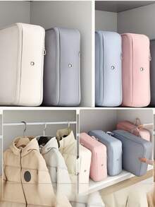 Foldable Clothes Storage Bag With Handle, Dust-Proof Wardrobe Organizer, Compression Container For Seasonal Clothing,Bedroom Room Decor,Back To School - View 3