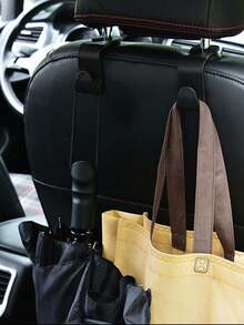Universal Car Headrest Hook, Heavy Duty Car Back Seat Hanging Storage Hook, Multi-Function Car Headrest Hook Organizer, Suitable For Shopping Bags, Wallets, Handbags, Clothing, Car Interior Accessories - A - View 2