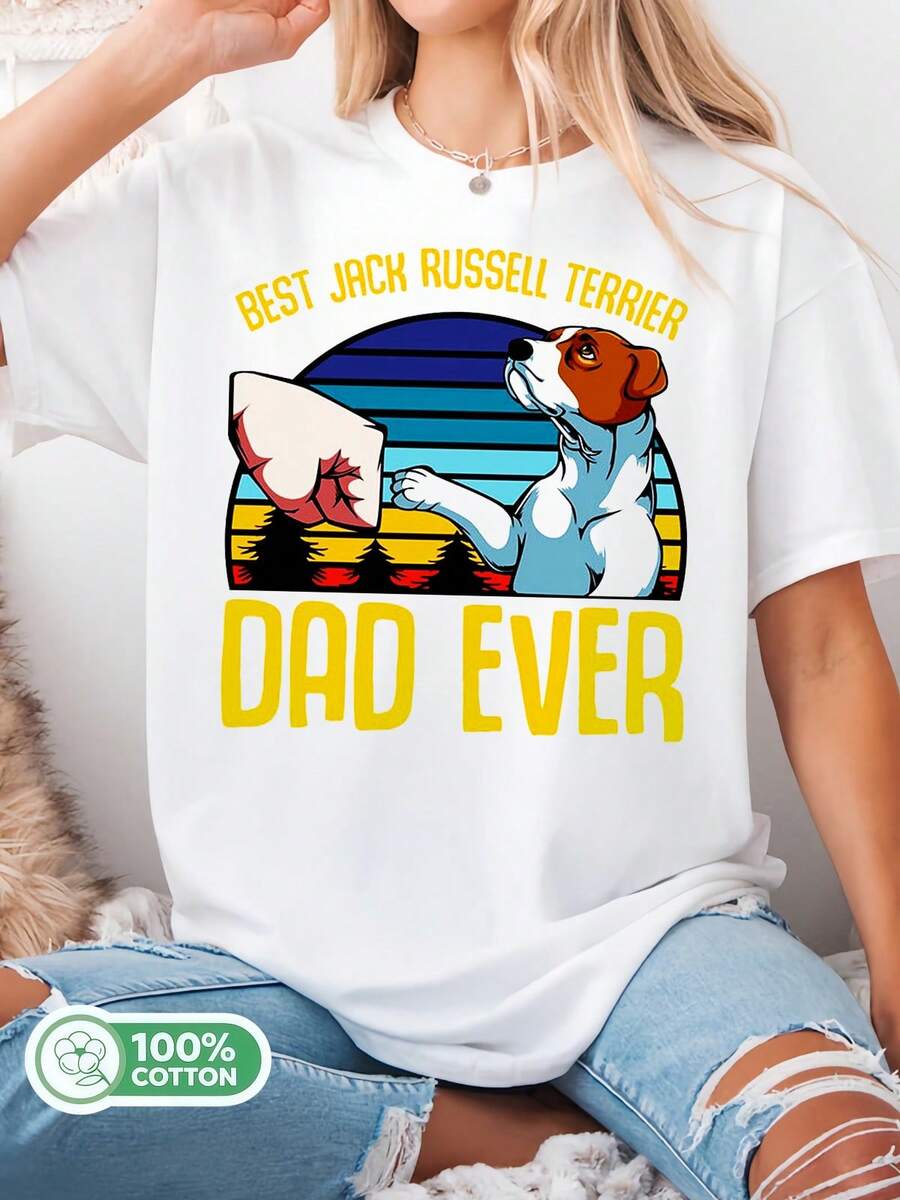 Der beste Jack Russell Terrier Papa aller Zeiten - Vater-Style # Original Gamer's Day Geschenk T-Shirt mit Kult-Meme, Film und Musik C7242.. - Weiss - Übersicht 1