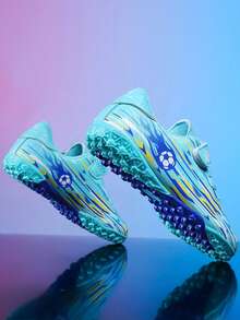Kids' Football/Soccer Shoes, Boys Girls Students Outdoor Turf & Artificial Grass Cleats, Training Sports Sneakers - Baby Blue - View 9