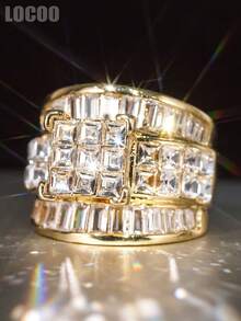 1pc Elegant Cubic Zirconia Ring, Suitable For Women To Wear, Suitable For Wedding, Engagement, Anniversary Party, Valentine's Day Gift - 1# - View 6
