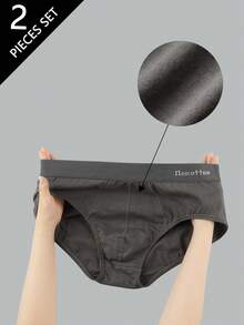 Norcotton 1pc Men's Grey Pure Cotton Briefs - Grey - View 7