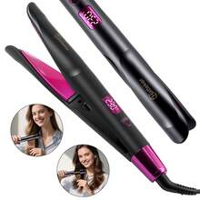 YTWO Multifunctional Straightening & Curling Iron, 11 Adjustable Temperature Settings, Ionic Straightening Brush, 6-In-1 Twisting Straightening & Curling Iron, 65° Rotating 1-Inch Straightening Brush, Tourmaline Ceramic Negative Ion Hair Styling Tool - View 2