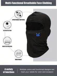 Musion 1/2/3pcs Blue Butterfly Print Balaclava, Breathable Mesh Full Face Ski Mask, Women's Y2K Street Style Headwear, Suitable For Motorcycle Riding, Cycling And Daily Fashion - Multicolor - View 10