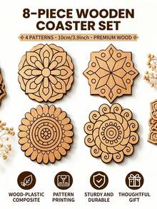 OBOVAY 23pcs/22pcs/1pc Creative Graffiti Wood Painting Craft Set Bohemian Pattern Suitable For Daily Home Decoration Festival Pendants, Hanging Decorations, Coasters, Holiday Gifts, Etc It Is Also The Most Suitable Gift For Diy Enthusiasts And Beginners - Multicolor - View 5