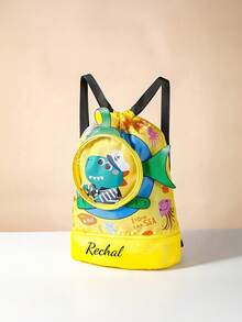 Personalized Name Beach Bag, Customized Swimming Backpack, Shark Dinosaur Pool Travel Bag, Waterproof Pouch Gift - Multicolor - View 9