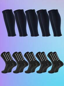 10 Pairs Men's Football Socks, Anti-Slip Grip Pads, Suitable For Football, Basketball And Other Sports, Socks With Anti-Slip Pads - Multicolor - View 11
