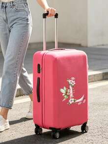 Little Elf Letter Print 18-32 Inch Durable Universal Luggage Cover, Dust-Proof And Scratch-Resistant Luggage Cover With Elastic Edge, Suitable For Flights, Honeymoon, Airport, Cruise, Business Travel, Unisex Travel Essential Accessory, Suitable For Family, Friends, Mother, Teacher, Fits Most Roller Luggage, Carry-On Bags, Trolley Bags,Back To School - Multicolor - View 8