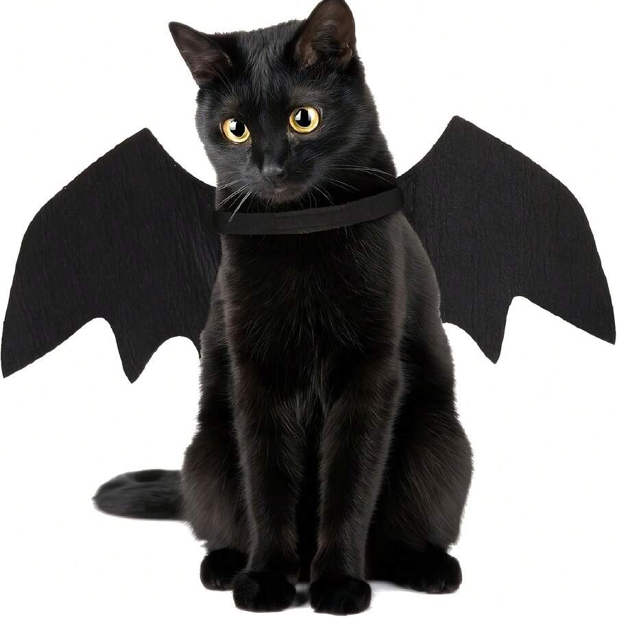 Cánh dơi cho thú cưng, trang phục Halloween - có thể điều chỉnh, chất liệu polyester mềm, phù hợp cho mèo và chó nhỏ, hoàn hảo cho nhập vai Halloween và hóa trang vui nhộn, Halloween, trang trí Halloween, trang trí mùa thu, phong cách Gothic, đồ phù thủy, hài hước, thiết kế cánh dơi Gothic thanh lịch - A - Xem 1