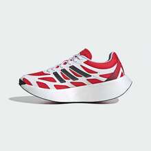 Adidas 春夏款網布輕量舒適中性情侶厚底跑步運動休閒鞋 JI0308 - 白/純寶石紅/一號黑 - 查看 2
