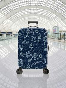 1PC Airplane Travel Flat Printed Luggage Protector (Luggage Cover Only, No Luggage Included) Essential Accessories For Travel And Checked Luggage. - Multicolor - View 7