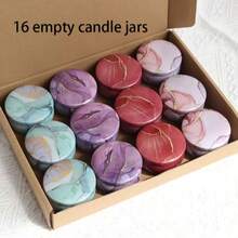 HIZTGHC 16pcs Marble Pattern Candle Jars, Random Patterns, Candle Making Kit, Candle Holder, Storage Box, Candle Jars (For Candle Making) - Marble - View 8