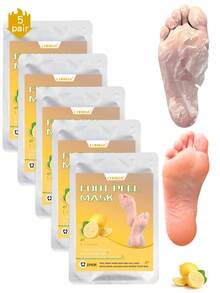 5 Paket Masker Kaki Pelembap, Masker Pengelupas Kulit Kaki untuk Kaki Kering dan Pecah-pecah, Perawatan Spa di Rumah, Kaus Kaki Pelembap untuk Kulit Kering agar Kaki Terasa Lembut dan Halus - View 1