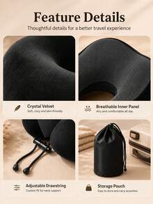 Portable U-Shaped Inflatable Neck Pillow, Ergonomic Design, Machine Washable, All-Season Use, Space Theme, Casual Style Nap Neck Pillow, Suitable For Travel And Camping, Multi-Position Sleep Pillow, Applicable For Airplane, Car, Office - Multicolor - View 7