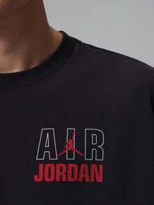 Jordan Men's AS FLT REIS LGND SS CREW Short Sleeve T-Shirt Knit Collarless Short TIF3117-010 - Black - View 4
