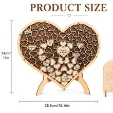 Wedding Message Book 83 Wooden Heart Wedding Decoration Party Birthday Decoration Bride Wedding Gift - RED - View 3