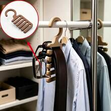1pc Creative 5-Slot Belt Storage Hook Organizer Rack Multifunctional Wardrobe Belt Hanger Tie Scarf Accessory Universal Hook Fashion Closet Space-Saving Organizer Display Stand Wall Mount Bedroom Dorm - Multicolor - View 1