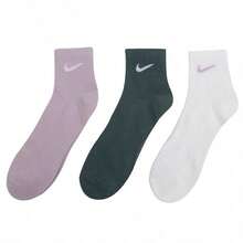 Nike 3双优衣库轻薄踝袜，3P 132休闲袜，舒适透气，日常运动袜，SX7677-902 - 黑色 - 查看 13