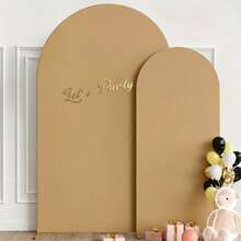 Khaki Arch Backdrop, 5ft, 6ft, 6.6ft, 7.2ft Wedding Arch Cover 2 Panels Spandex Fabric Arch Backdrop Dome Arch Backdrop Fabric Suitable For Birthday Party Wedding Arch Frame Decoration (Arch Frame Not Included, Fabric Backdrop Only) - Khaki - View 7