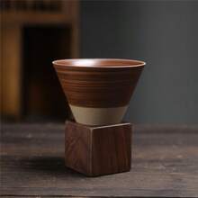 200ml Handmade Ceramic Pour-Over Coffee Cup Set | Integrated Cone-Shaped Filter And Cup Body Design | Reusable No-Filter Paper Brewing System | Rustic Stone Glaze With Wooden Tray | Suitable For Home, Office, Cafe, Camping, Travel, Tea And Coffee Lovers - Multicolor - View 17