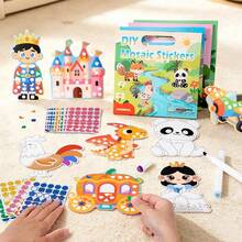 Children's Mosaic Sticker Cartoon Stickers Doodle Painting Boys & Girls Handmade Material Kit Educational Toy Birthday Gift - Multicolor - View 2