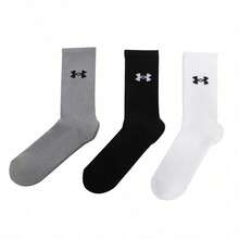 Under Armour 1包 UA Performance 棉质三双装船袜，舒适百搭，适合日常、运动、休闲穿着，男女皆宜 - 黑色/白色/灰色 - 查看 11