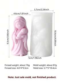 Moule en silicone 3D représentant la Vierge Marie, un adorable dessin animé. Trois styles disponibles : bras ouverts, mains jointes en forme de cœur et tenant l'Enfant Jésus. Lignes douces et arrondies, plis des vêtements nets. Silicone souple pour un démoulage facile. Convient pour la cire de soja, le plâtre, le savon artisanal, la résine cristal, les macarons aux couleurs pastel. Idéal pour la décoration de bureau, les cadeaux rituels, les créations DIY, la décoration intérieure et les stands de marché. - fille en prière - Voir 12
