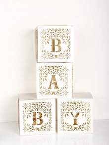 4pcs/Set Hollow Decorative Balloon Box For Baby Shower, Birthday Party Decoration Gift Box, Birthday Decoration, Wedding Decoration, Home Decoration, Room Decoration, Background Decoration, Party Accessories, Home Decoration, Suitable For Baby Shower Home Decoration Gift - Multicolor - View 8
