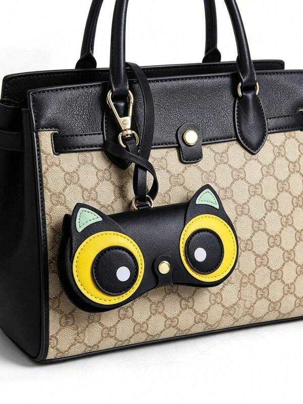 Cat-Shaped Soft Leather Glasses Case, Fashionable Portable Glasses/Fashion Glasses Storage Box With Metal Buckle And Strap, Suitable For Women, Can Be Used As Mother's Day, Father's Day, Independence Day, Teacher's Day, Graduation, Back To School And Other Holiday Gifts