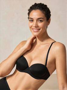 Veilyse 3pcs/Set Women's Solid Color Wireless Bras With Removable Straps For Summer - Multicolor - View 6