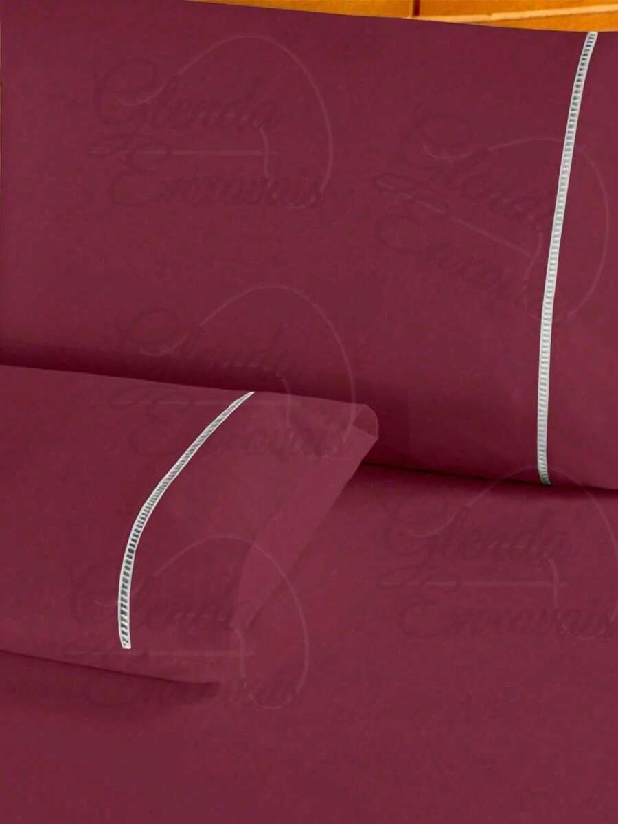 Set Of 6 Pillowcases With 400 Thread Count Hemstitch - FP - 紅木色 - 查看 1