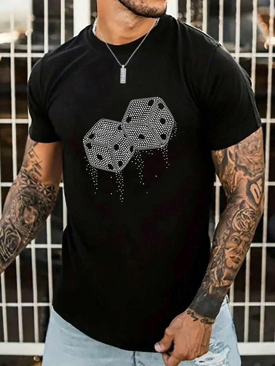 Men T-Shirts - 黑色 - 查看 1