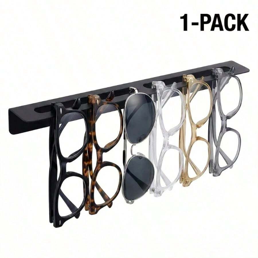 Eyewear Storage Rack, Heavy Duty Wall-Mounted Glasses Organizer, Space-Saving Eyewear Display Stand | Black Powder Coated, Suitable For Entryway And Closet