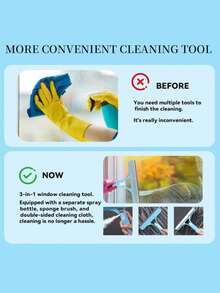 Multifunctional Short Handle Window Squeegee, Powerful Handheld Spray Window Cleaner, Suitable For Renters, Also A Thoughtful Gift For Friends, Can Be Used To Clean Bathroom, Kitchen, Living Room And Bedroom, Essential For Back To School, Effectively Cleans Mirrors And Windows - One Size Fits All - View 4