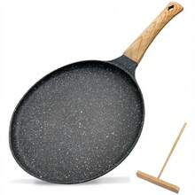 1 StüAntihaft-Pfannkuchenpfanne – für Pfannkuchen, Omeletts & Steaks, inkl. Holzspatel, praktisches Küchenutensil für Zuhause, Esszimmer & Grill - Übersicht 1