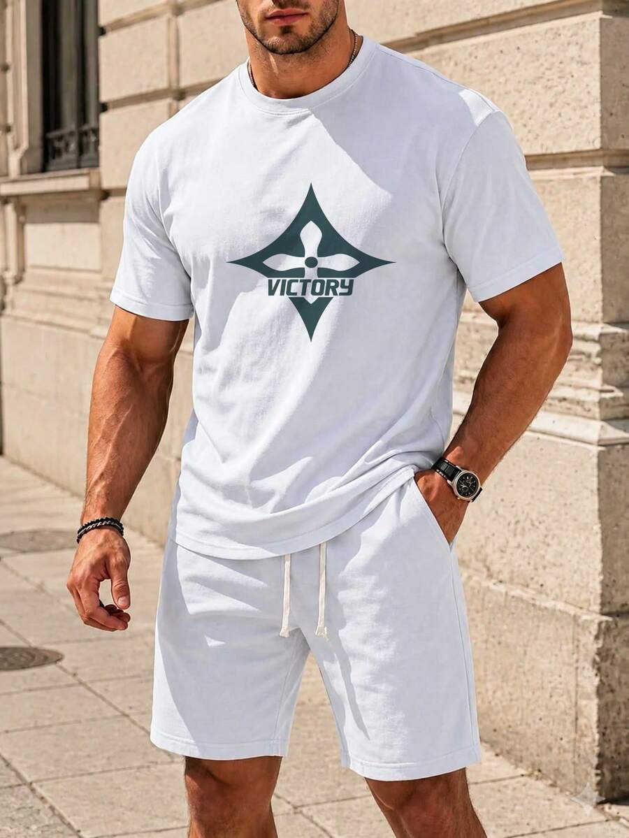Men Casual Character Graphic T-Shirt Loose Silhouette Everyday Layering Streetwear Tee - 白色 - 查看 1