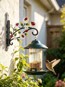 Gancio da parete in metallo resistente a forma di coccinella rossa e margherita bianca, supporto da appendere per balcone, giardino e cortile, decorazione da esterno multifunzione per cesti di fiori, vasi per piante, mangiatoie per uccelli e luci solari decorative - Coccinelle rosse e margherite bianche - Visualizzare 7