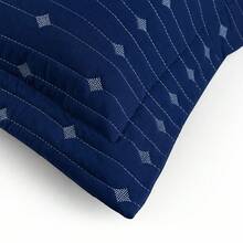 200 Thread Count Double-Sided Embroidered Bedspread Set (Double/Queen/King/Single Size) - Luxury Decor - 藏蓝色 - 查看 5