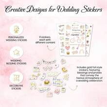 1/4/9pcs Wedding Stickers For Photo Album Making, Wedding Album Stickers, Waterproof Stickers, Suitable For Engagement Party, Wedding Anniversary And Other Wedding Planning Decorations - A - View 6