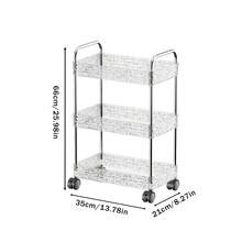 1件多層滾輪收納推車，配備靈活萬向輪，堅固耐用大容量多功能省空間收納架，適用廚房、浴室、客廳、臥室，可放置零食、書籍、盥洗用品、雜物及檯面物品 - 透明色 - 查看 15