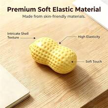 1pc Creative Realistic Peanut Squeeze Toy, Round And Full Shape, Soft And Dense Touch When Squeezed, Slowly Recovers When Pressure Is Released, Providing A Healing Sensation Similar To Kneading Dough. Whether It's A Short Break At The Office Desk, A Moment Of Relaxation During Commuting, Or Self-Soothing During Solitary Time At Home, It Can Be Your Emotional Outlet At Your Fingertips. - Multicolor - View 1