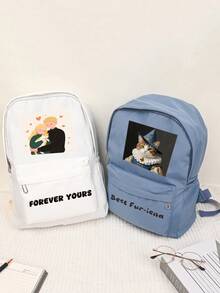 Custom Photo & Name Backpack – Personalized Travel Backpack, Customizable Name & Image, Lightweight Daily Bag, Customizable Text & Photo, Personalized Travel Bag, Backpack Gift, Lightweight Daily Bag, Custom Text Backpack - Multicolor - View 3