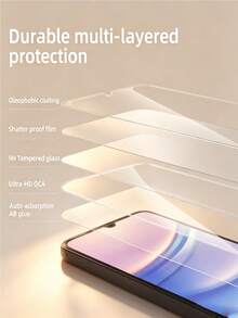 2PCS HD Tempered Glass Screen Protector Compatible With Samsung Galaxy S26/S25/A16 5G/A15/A14/A54/A55/A52, Compatible With IPhone 17/Compatible With Xiaomi 17T Compatible With Redmi Note 15/Compatible With Huawei/Compatible With Honor 600 Lite Easy Installation, Scratch Resistant, Case Friendly, HD Clear, Screen, Birthday, Gifts For Family, Friends, Phone Screen Protector, Phone Accessories - Clear - View 9